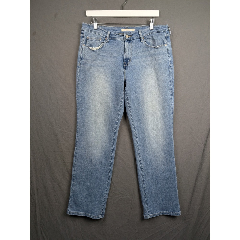 Levis 414‎ Relaxed Straight Leg Jeans Womens 12 Light Wash Denim Blue Mid Rise